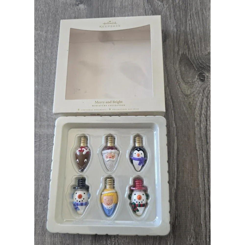 Hallmark Keepsake Ornament Merry and Bright Miniature Collection 6 Piece Set